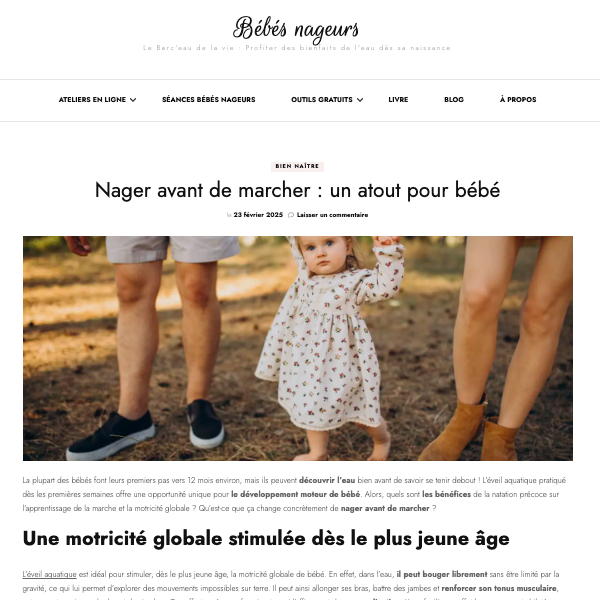 Nager avant de marcher - Bébés nageurs