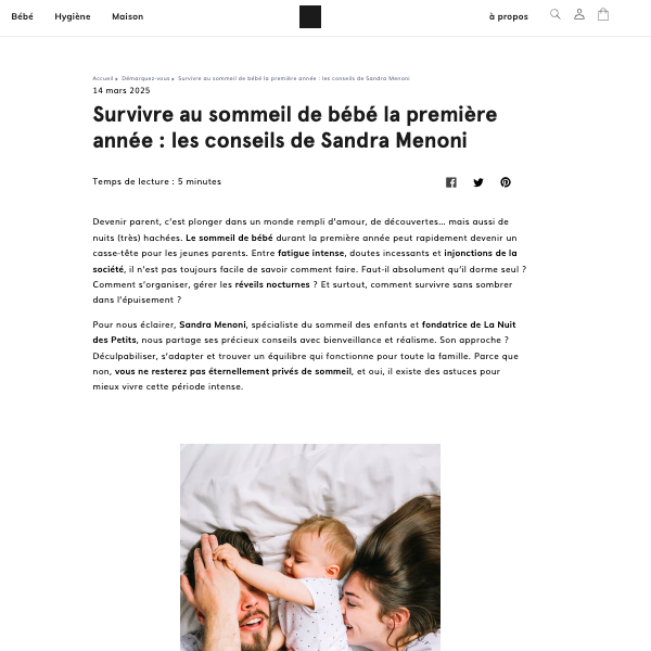 Sommeil bébé - la marque en moins